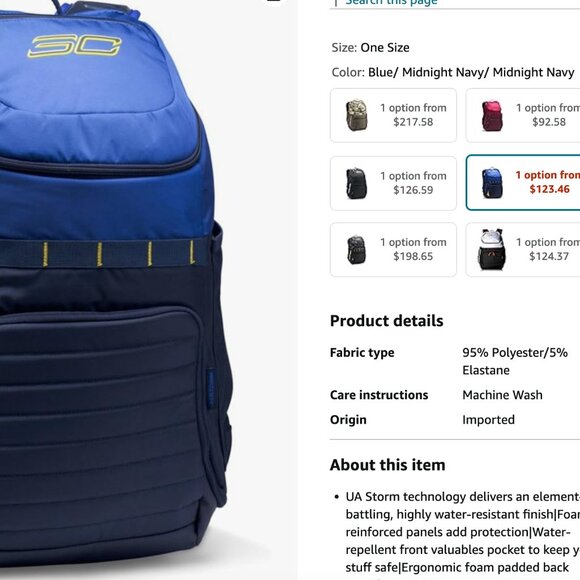 Under Armour SC30 Undeniable Backpack / Bookbag - Picture 4 of 4